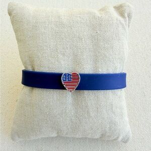 *Flag Heart Charm Bracelet Set* KEEP COLLECTIVE Retired Navy Silicone Band